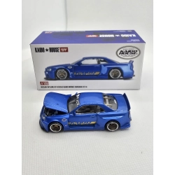 Mini GT Kaido House – Nissan Skyline GT-R (R34) Kaido Works (V2 Aero) – Shinjuku V2 – Blue