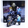 MoreArt Diorama BMW Blue Motorcycle & Casual Style Figure Set
