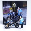 MoreArt Diorama BMW Blue Motorcycle & Casual Style Figure Set