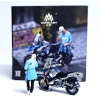 MoreArt Diorama BMW Blue Motorcycle & Casual Style Figure Set