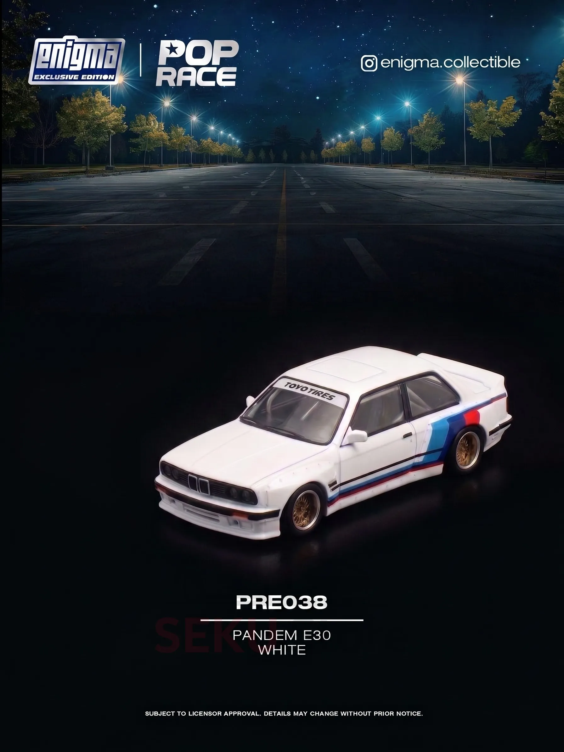 PRE038 Pop Race BMW E30 – Pandem – White – Enigma Exclusive - Blister