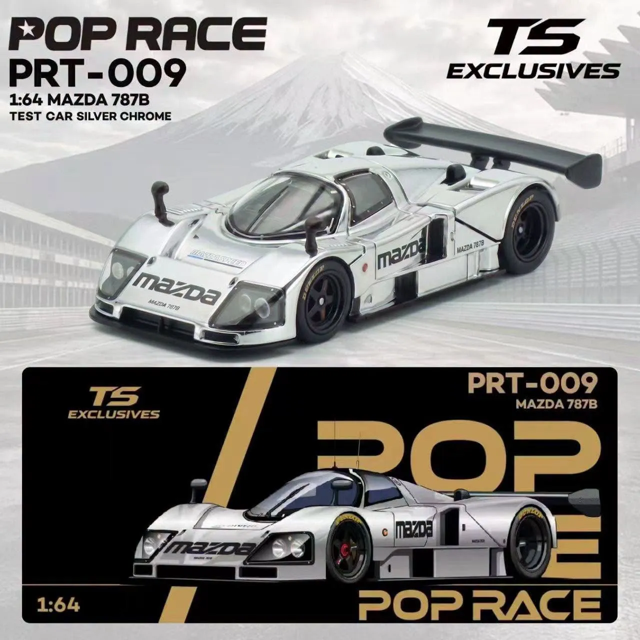 PRT009 Pop Race Mazda 787B Test Car TOKYO STATION – Silver Chrome - Blister