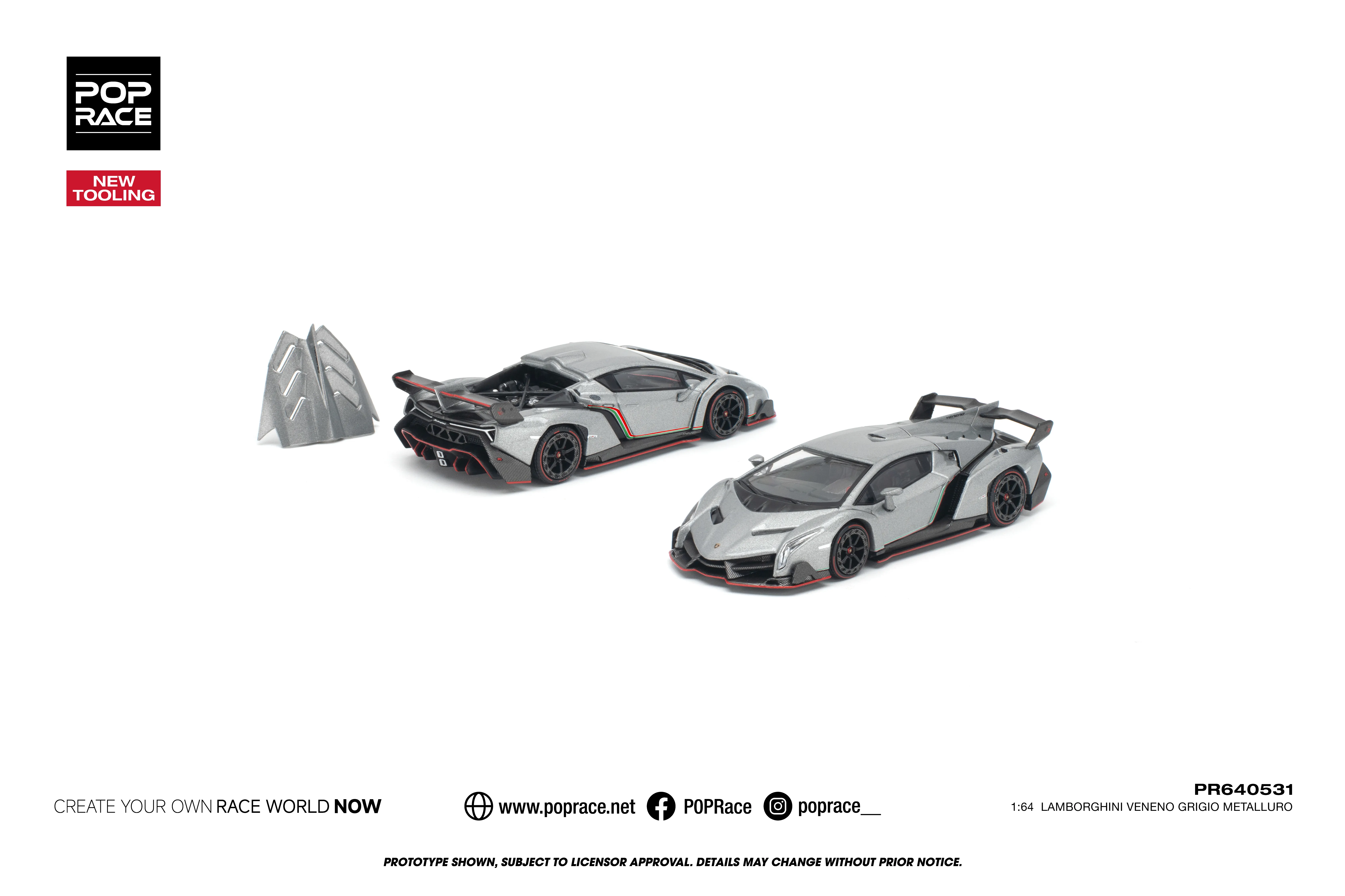 PR640531 LAMBORGHINI VENENO GRIGIO METALLURO NEW TOOLING Sekustore