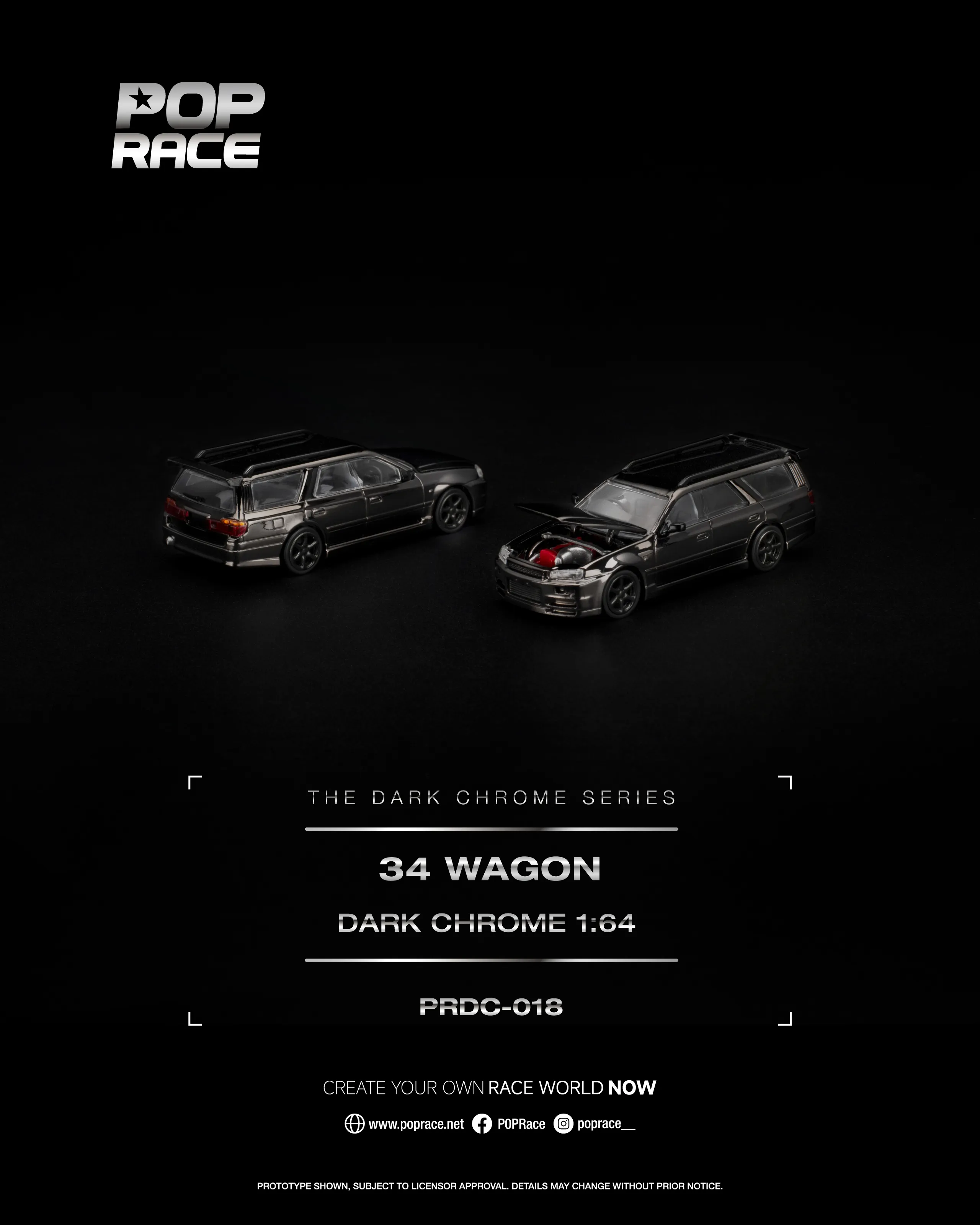 PRDC018 R34 WAGON DARK CHROME