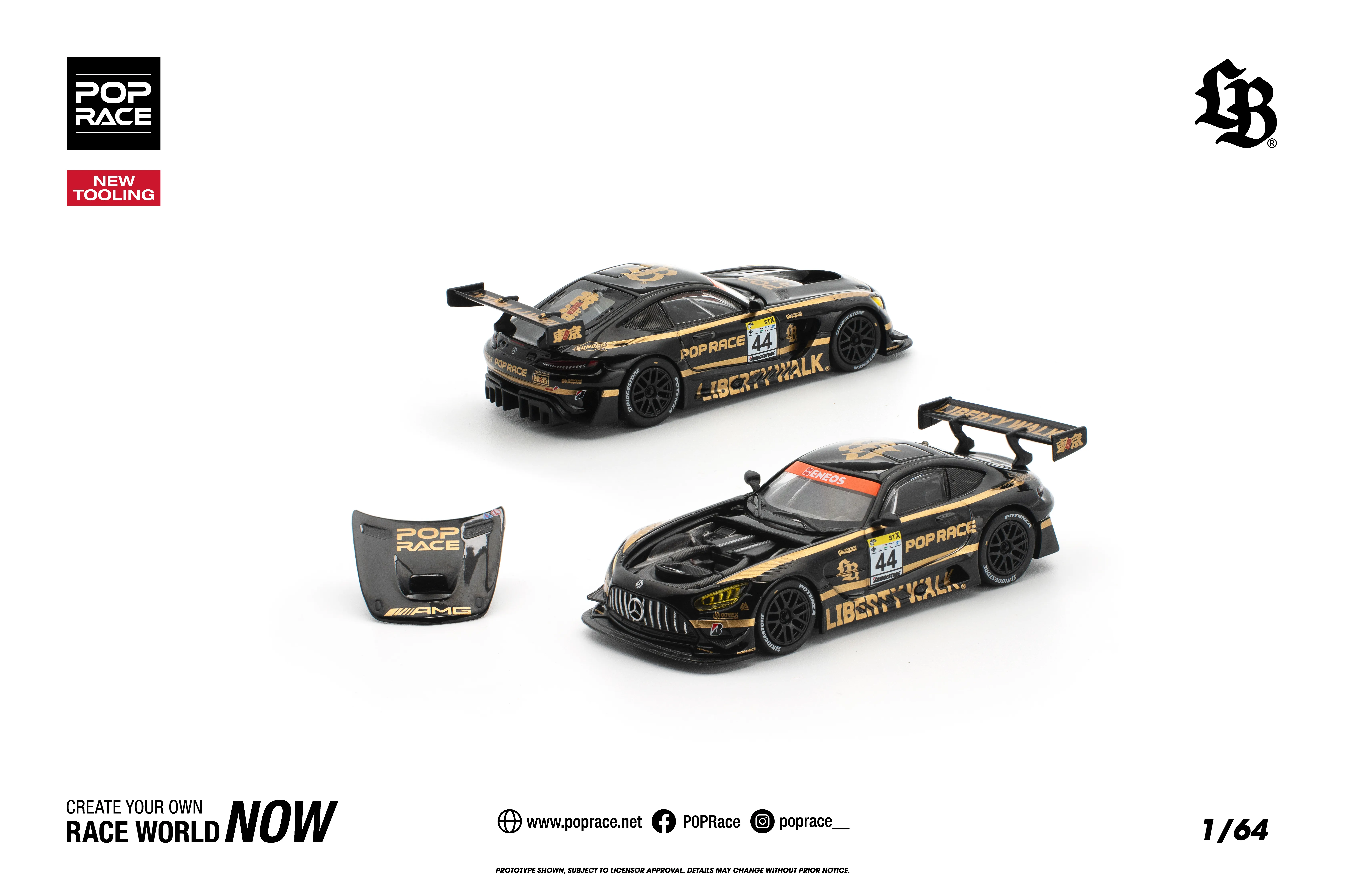 PR640502 | POP RACE LBWK AMG GT3 EVO BLACK (New Tooling)