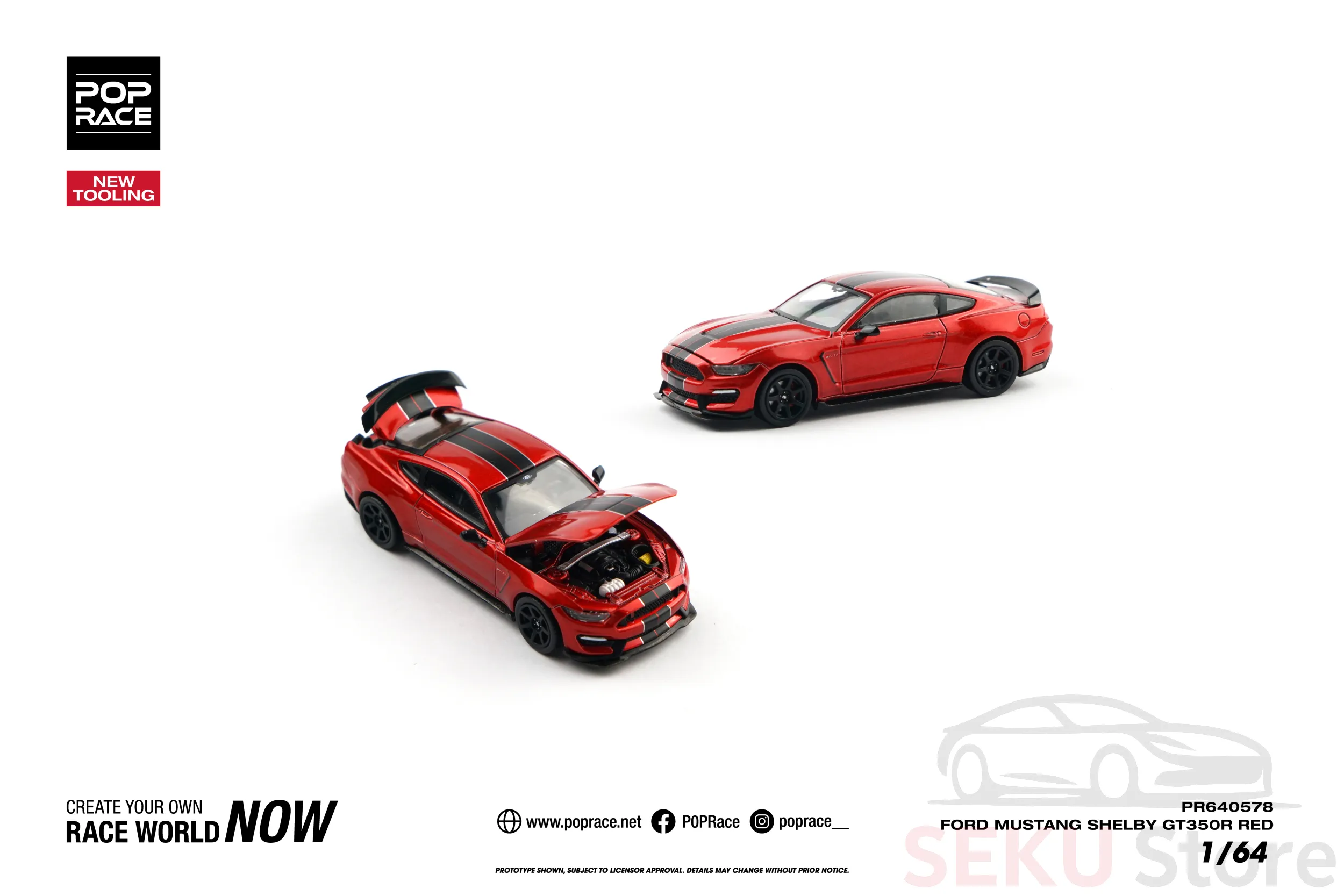 Pop Race PR640578 – Ford Mustang Shelby GT350R Race Red