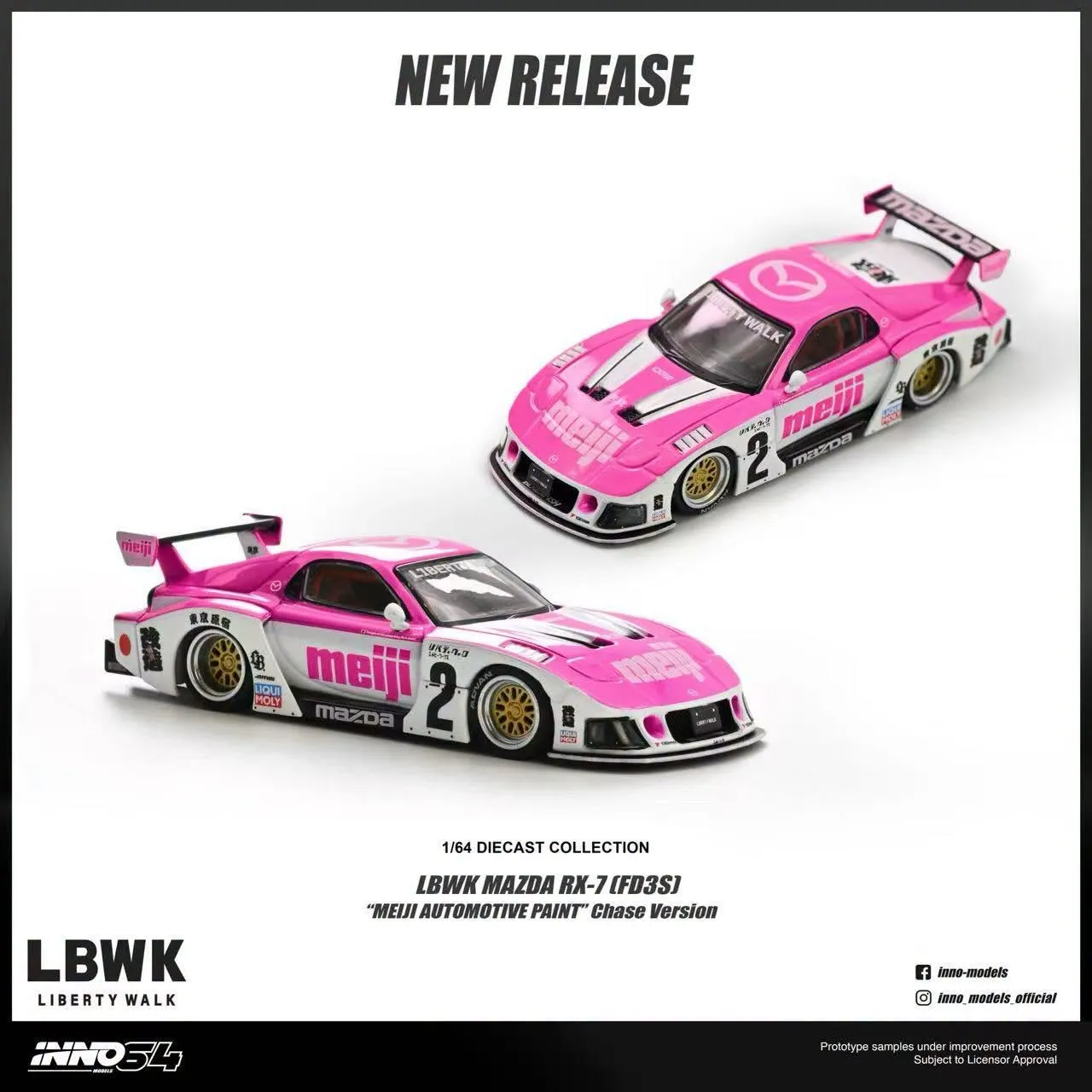Inno64 Mazda RX-7 (FD3S) LB-WORKS “Meiji Automotive Paint” Chase