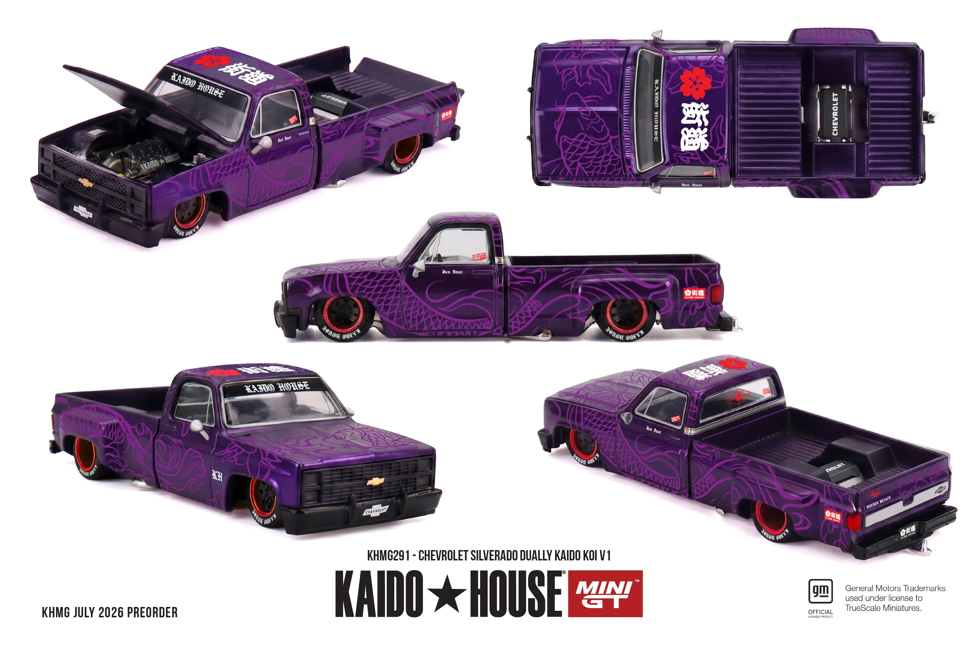 KHMG291 | Chevrolet Silverado Dually KAIDO Koi V1 (Skala 1:64 Mini GT)