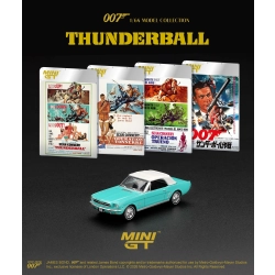 Mini GT Ford Mustang Convertible (1965) „Thunderball” – Sky Blue James Bond - English Blister