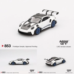 Mini GT Porsche 911 (992) GT3 RS Weissach Package – White with Indigo Blue – RHD Mini GT Porsche 911 (992) GT3 RS Weissach Package – White with Indigo Blue – RHD