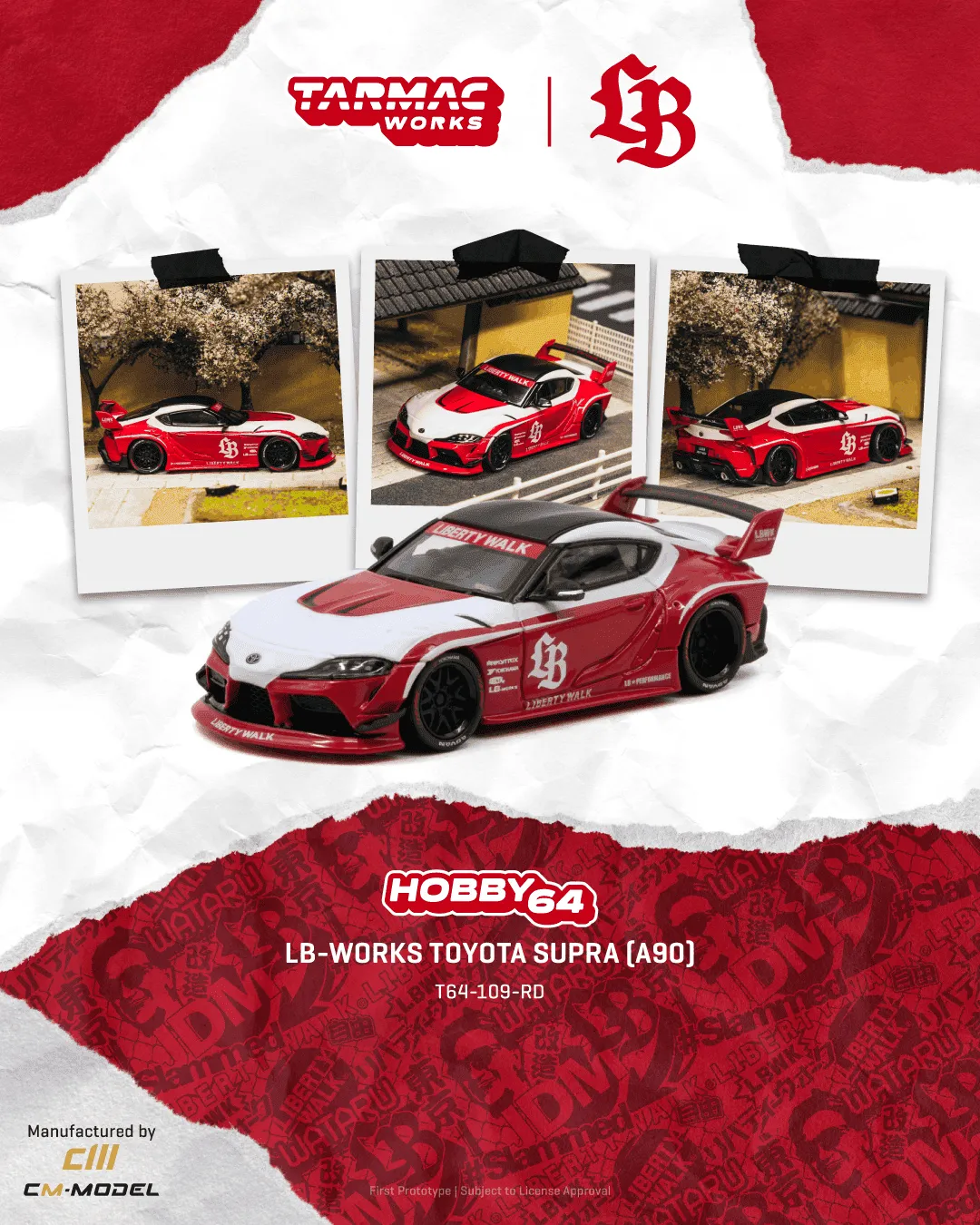 Tarmac Works TOYOTA SUPRA (A90) LB -WORKS RED 2025 T64-109-RD