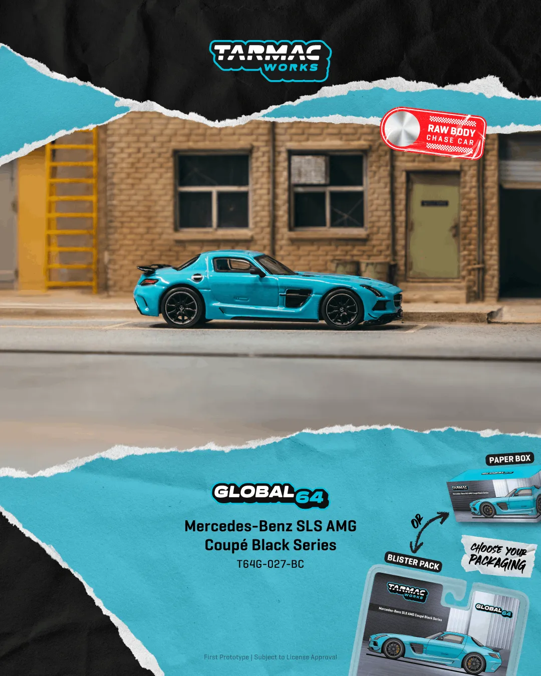 Tarmac Works Mercedes-Benz SLS AMG Coupé Black Series – Matte Blue (T64G-027-BC)