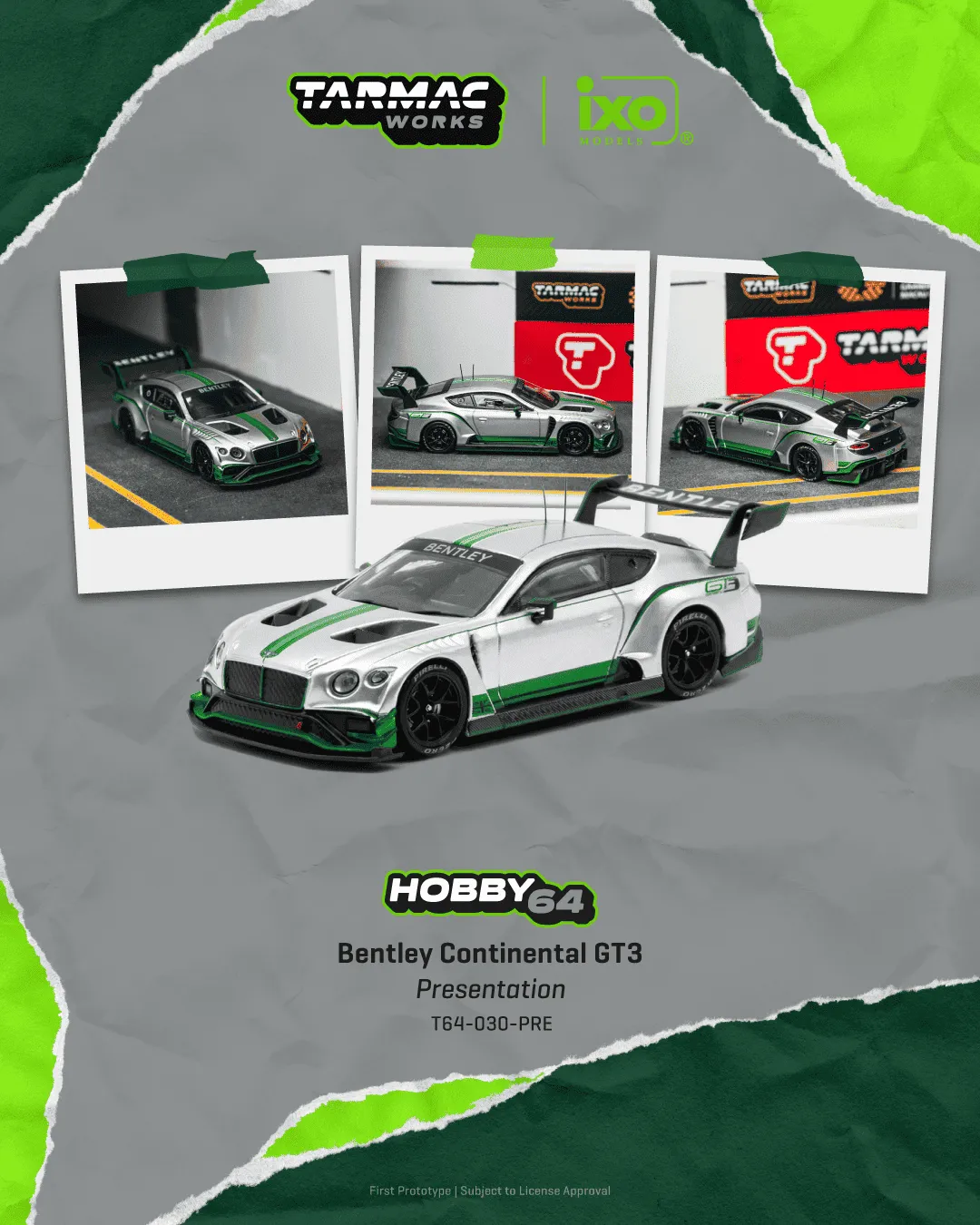 Tarmac Works Bentley Continental GT3 – Presentation T64-030-PRE