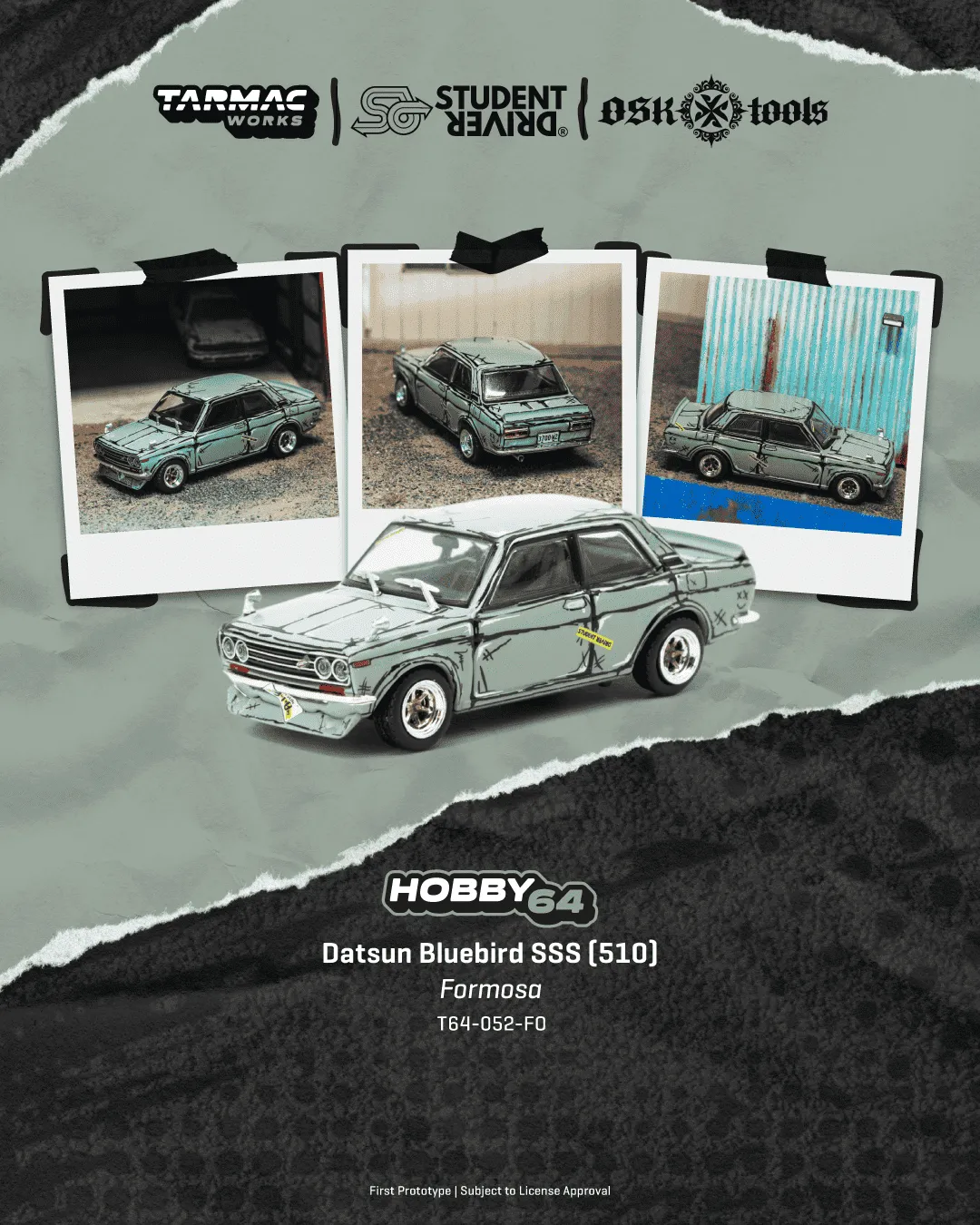 Tarmac Works Datsun Bluebird SSS (510) – Formosa T64-052-FO