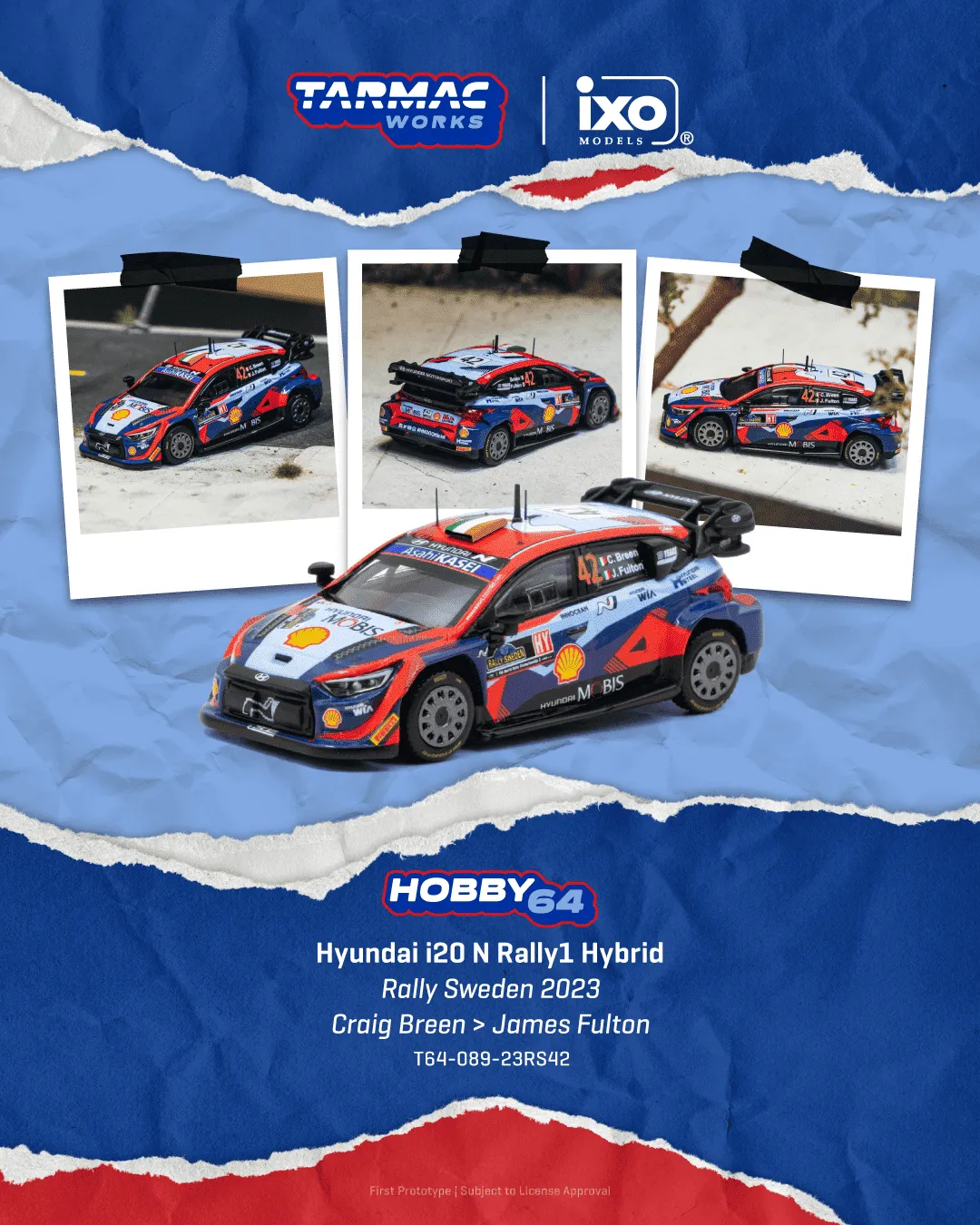 Tarmac Works Hyundai i20 N Rally1 Hybrid – Rally Sweden 2023 – Craig Breen / James Fulton T64-089-23RS42